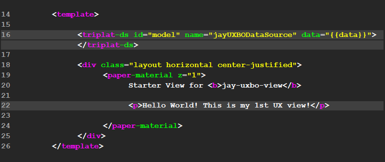 Example of adding a paragraph element