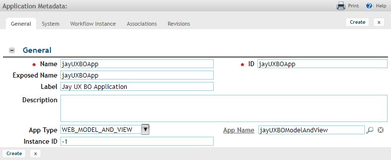 Example of adding the application