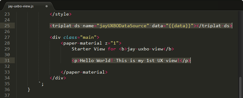 Example of adding a paragraph element