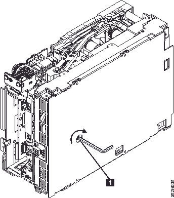 The hex wrench rewinds tape into cartridge