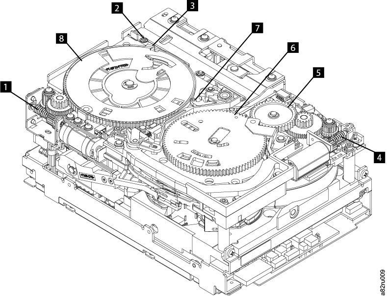 Drive with cover removed to reveal gear train.