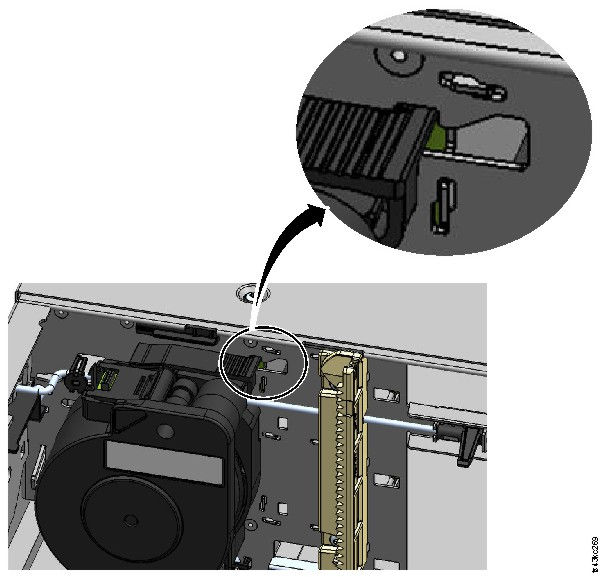 Locked spooling mechanism - enlarged view