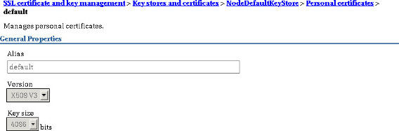 Screenshot showing the properties for personal certificates