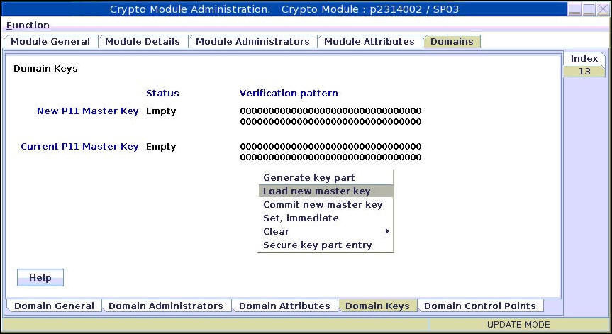 Crypto Module Administration - Load new master key