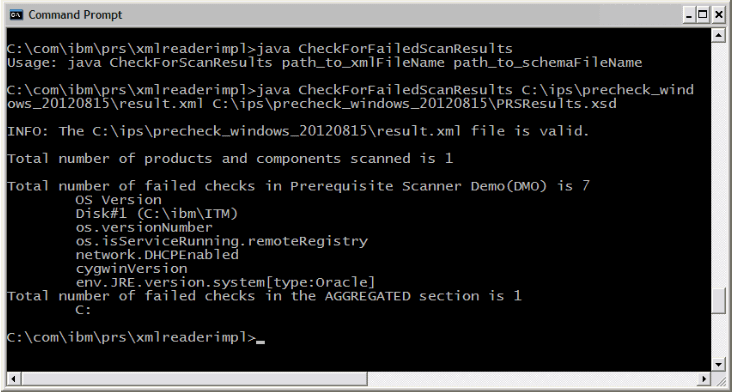 Salida de implementación de ejemplo