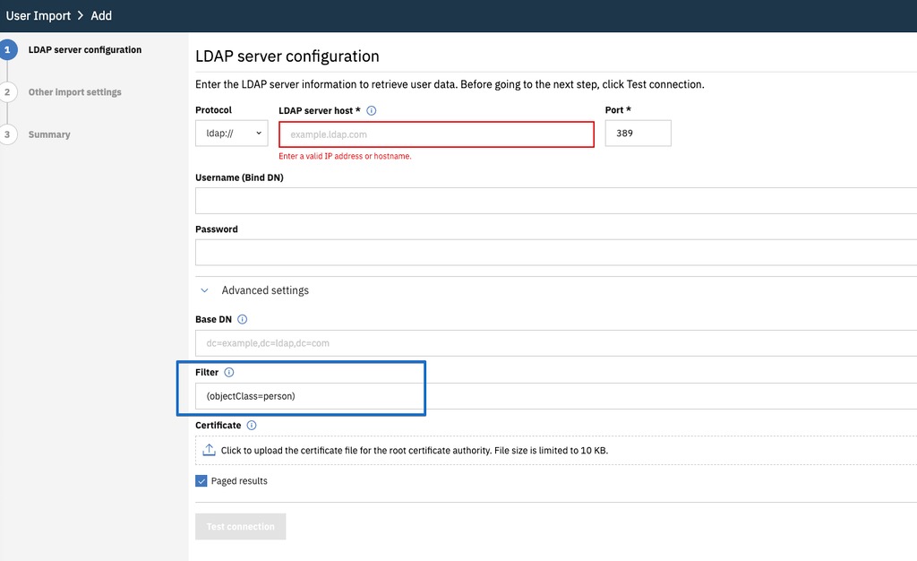 Configuración del servidor LDAP