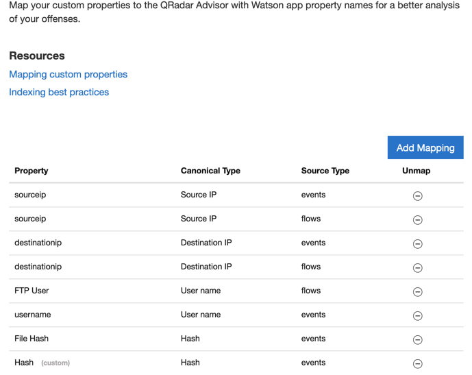 Configuración de correlación de propiedades