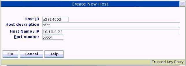TKE - Create New Host dialog
