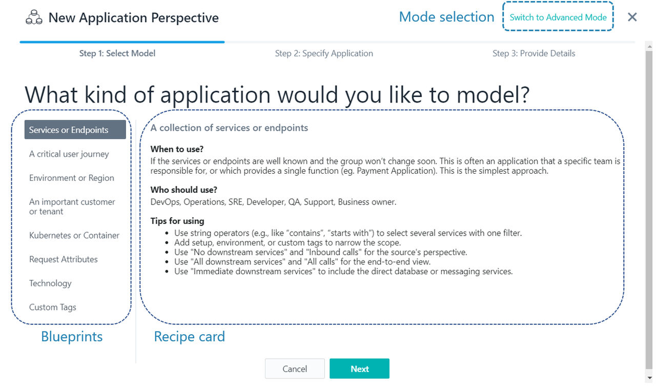 Nouveau modèle de tableau de bord pour les applications