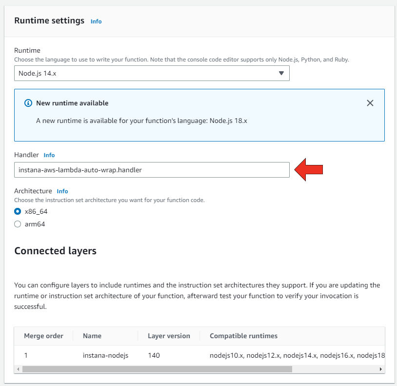 Modifier les paramètres de base pour définir le gestionnaire d' Instana