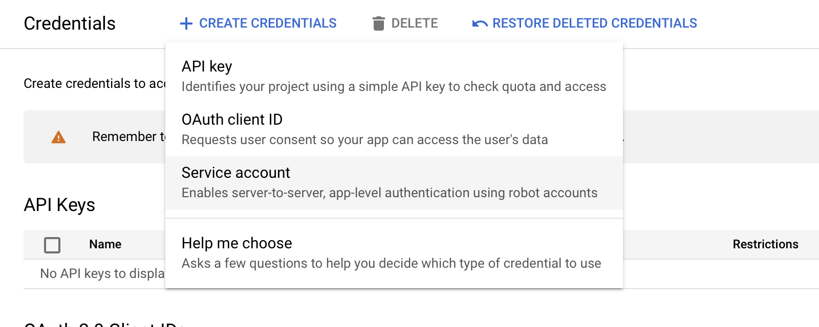 SelectServiceAccount