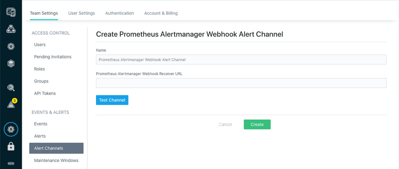 Capture d'écran : Prometheus Alertmanager Webhook