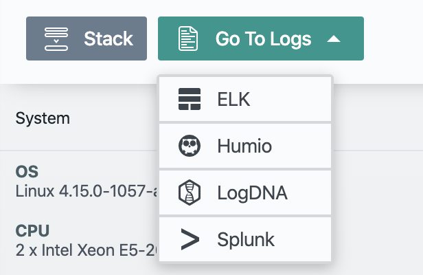 Splunk boutons