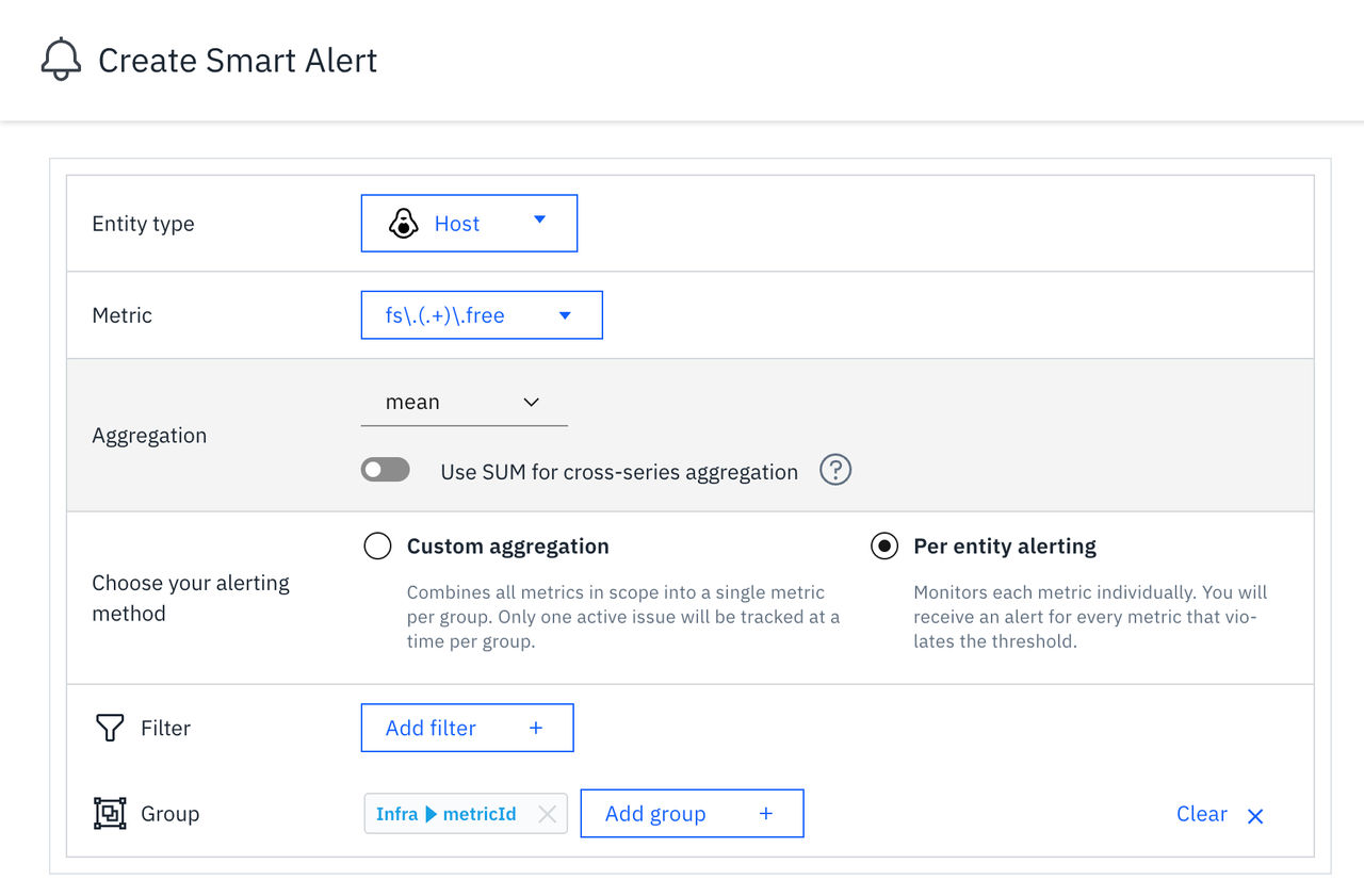 Alertes par entité avec regroupement