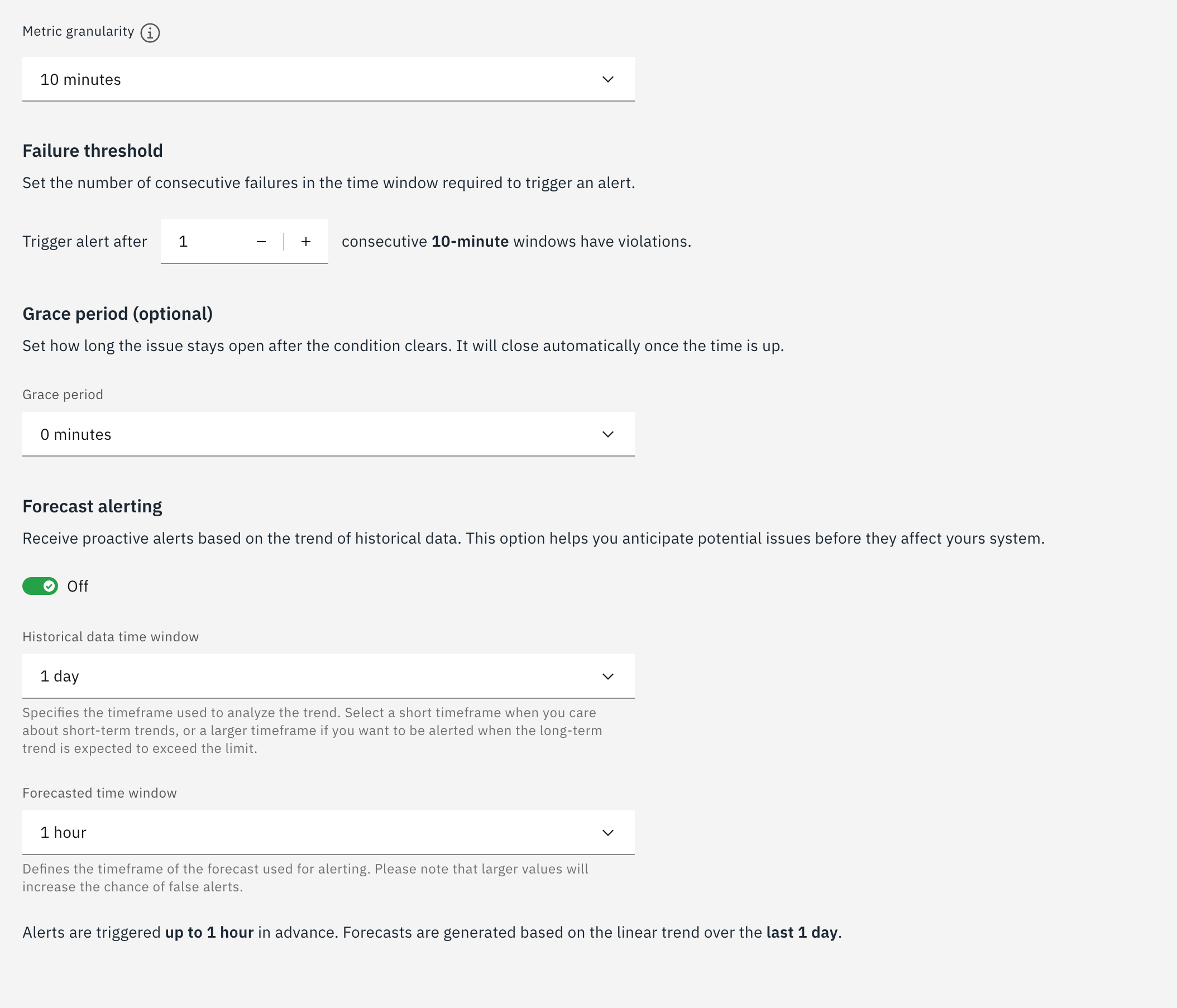 Configuration des indicateurs d'alerte