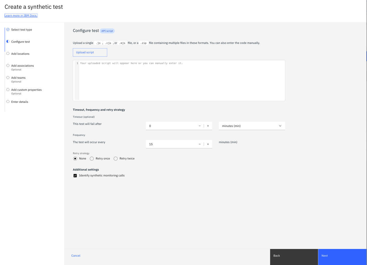 Configuration de script