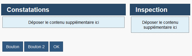 La cellule unique comporte à présent trois boutons agencés horizontalement : Bouton, Bouton 2 et OK.