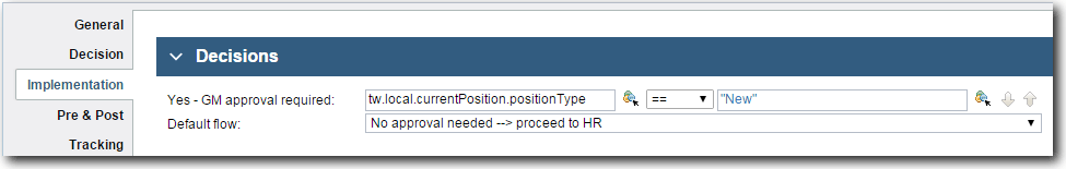 Image présentant la page Implémentation pour la passerelle GM approved?