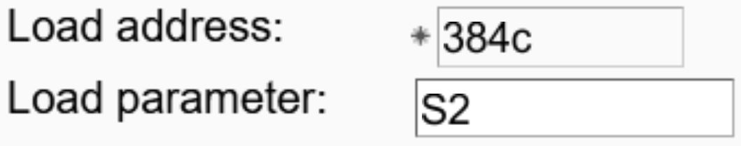 Load parameter entry field on the Support Element