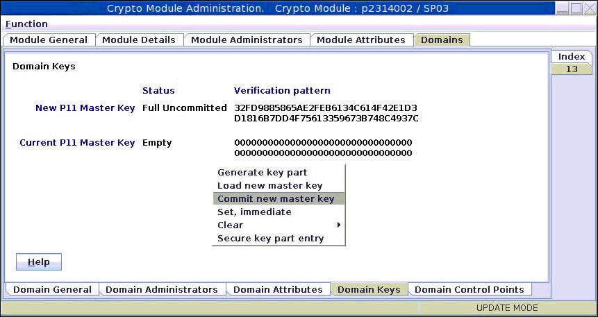 Crypto Module Administration - Commit new master key