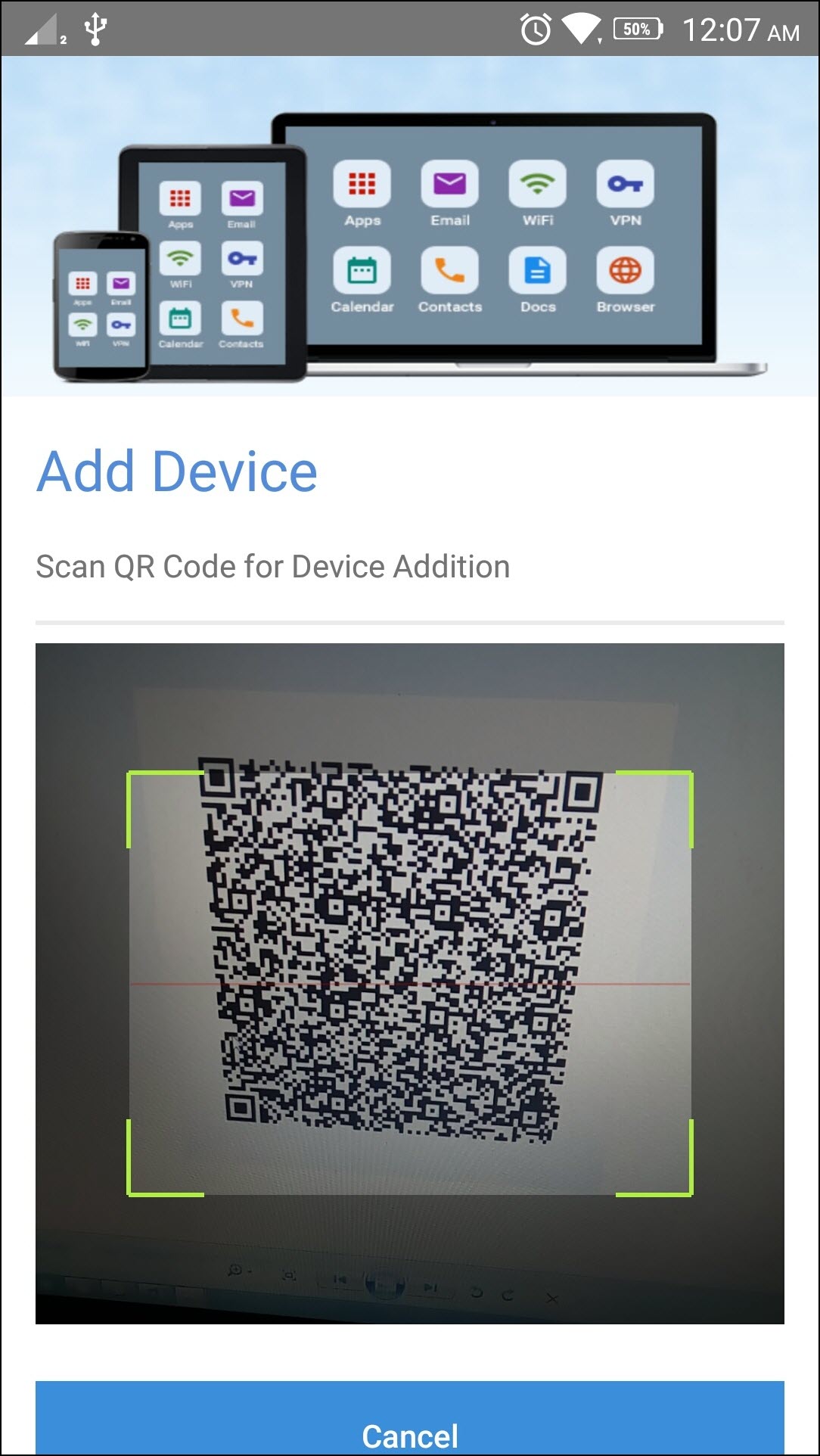 Scansione con codice QR
