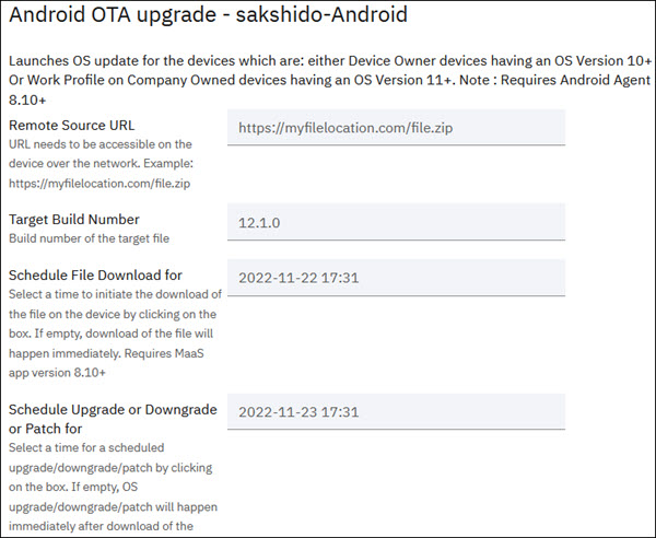 Dispositivo di aggiornamento ota di Android os