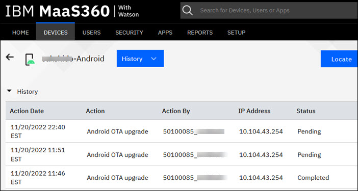Android traccia di aggiornamento OTA