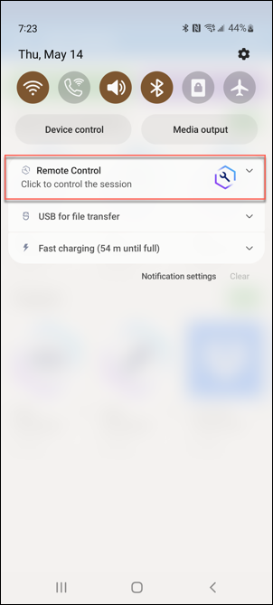 Notifica app Supporto remoto