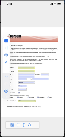 Modulo PDF su iPhone