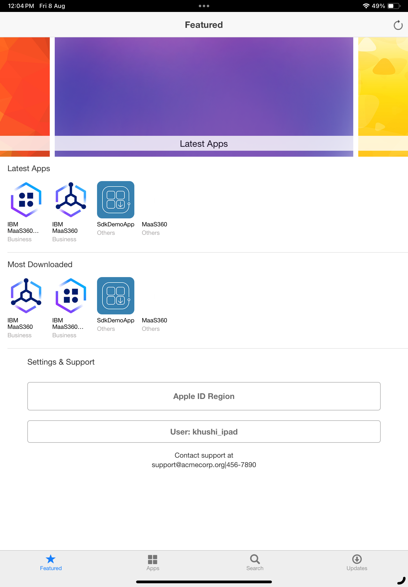 Riquadro App più recenti