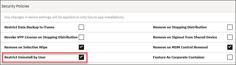 Riepilogo app non rimovibili