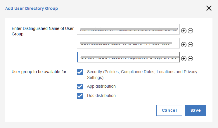 Aggiungi gruppo di directory utente