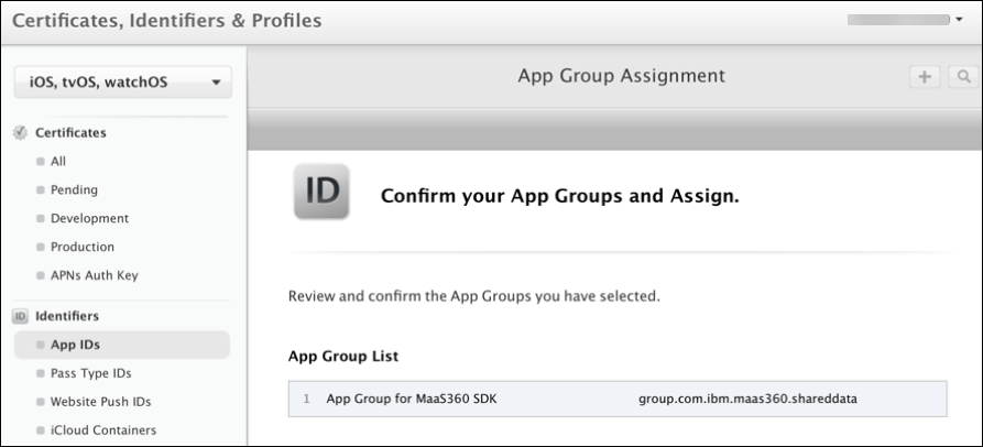 Assegnazione gruppo app