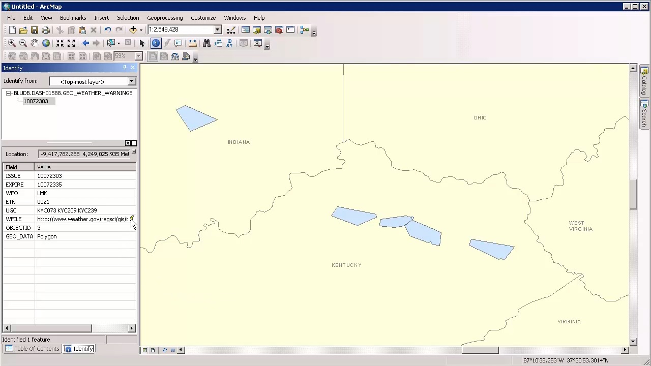 Opening the US National Weather Service website