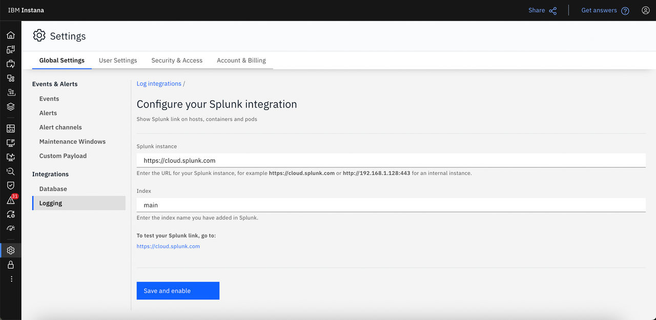 Splunk フォーム
