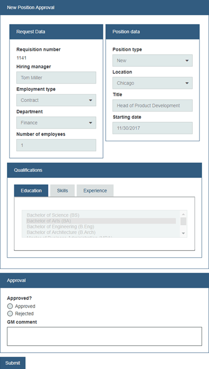 「New Position Approval」Coach。