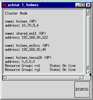 clstat ノード情報の表示