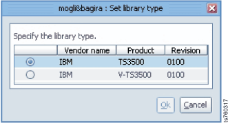 Set library type dialog