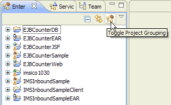 toggle project grouping button