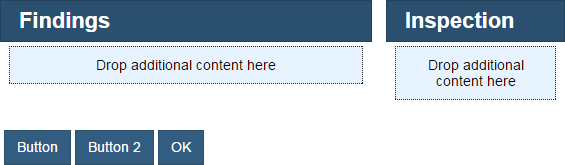 W pojedynczej komórce znajdują się teraz trzy przyciski ułożone poziomo: Button, Button 2 i OK.