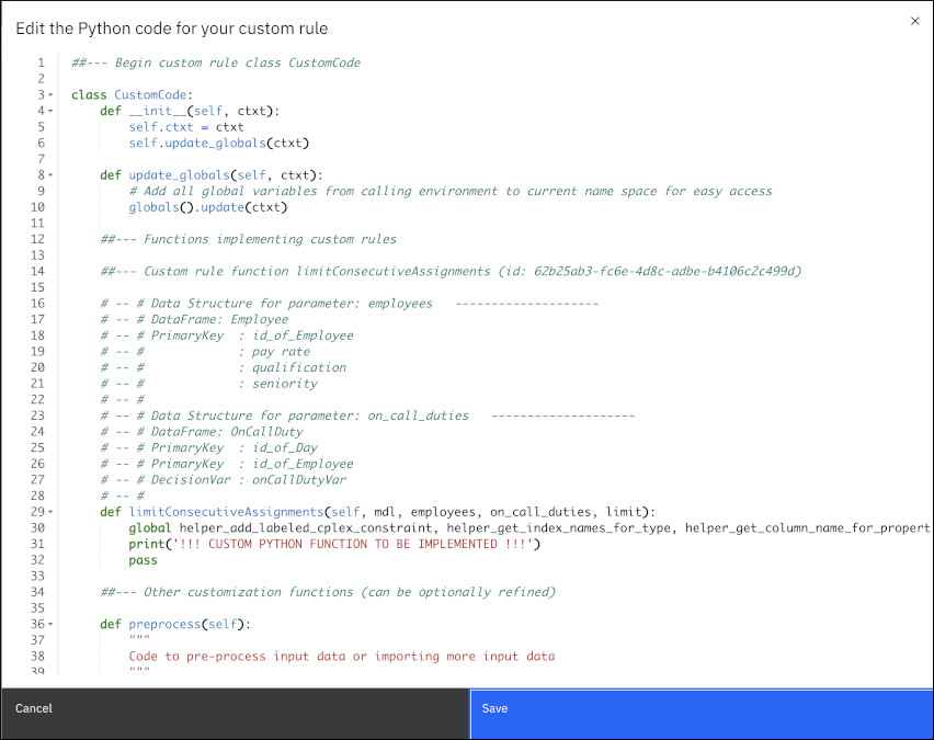 Python código mostrando bloco a ser customizado