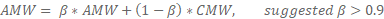 Fórmula de média móvel exponencial para calcular AMW