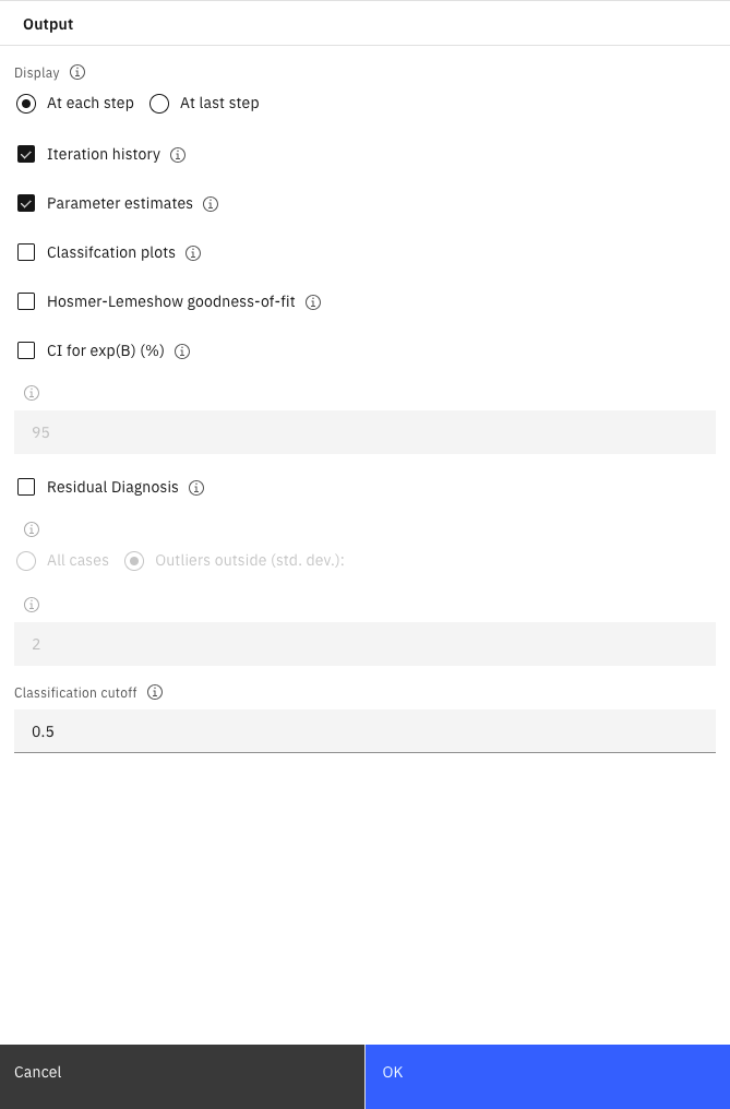 Opções de nó logístico