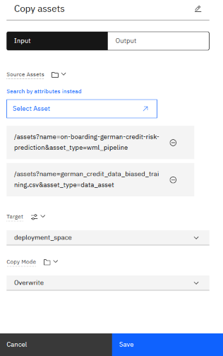 Criando configuração de ativos