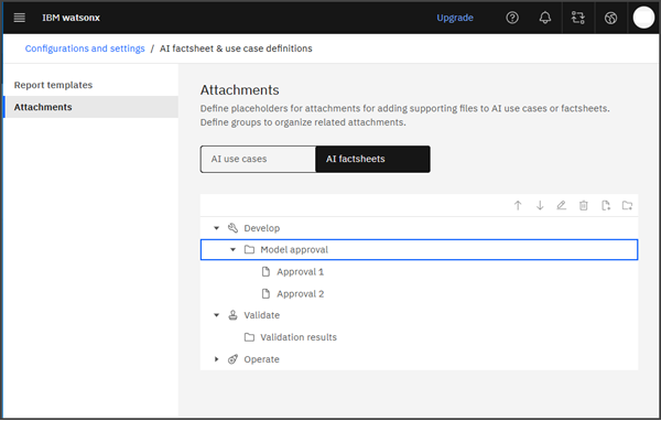 Adicionar grupos de espaços reservados para anexos a uma ficha informativa