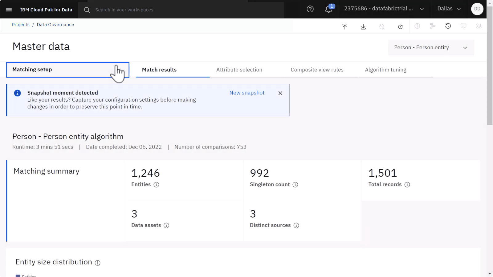 Guia de configuração correspondente