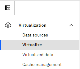 Menu de serviços Virtualize no menu de serviços