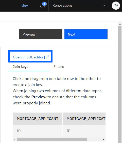 Abrir editor de SQL Abrir editor de SQL