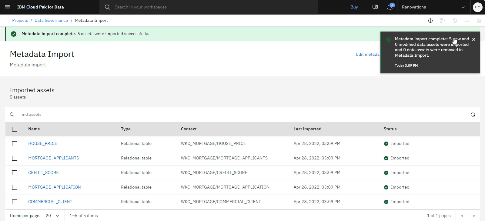 Metadata import