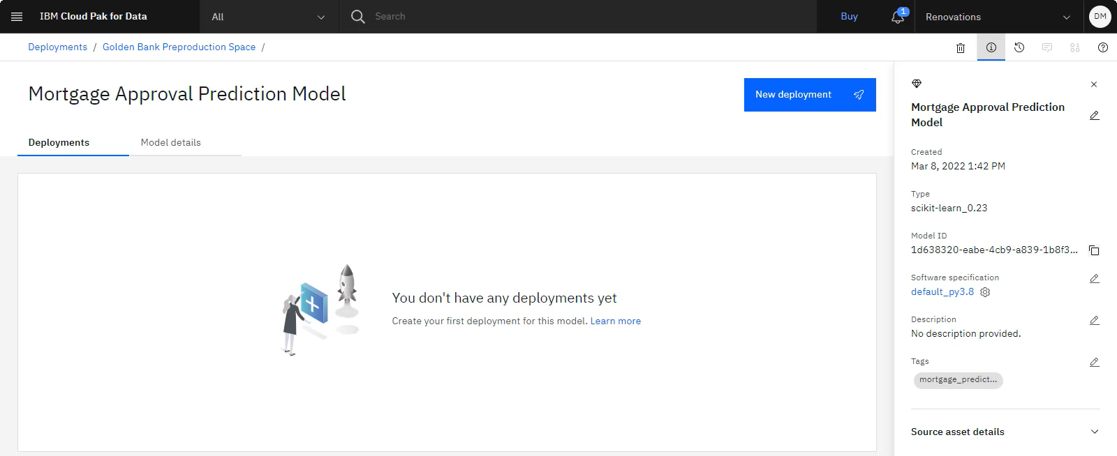 Modelo no espaço de implementação